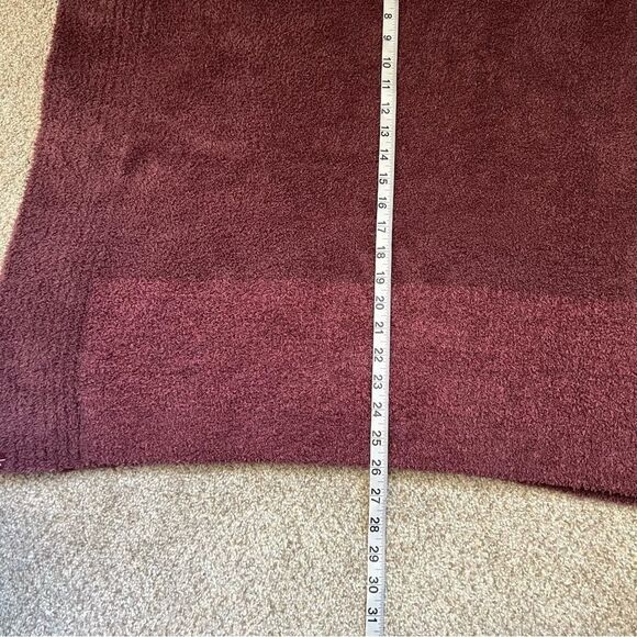 Barefoot Dreams maroon button cozychic poncho sweater one size - Picture 9 of 10